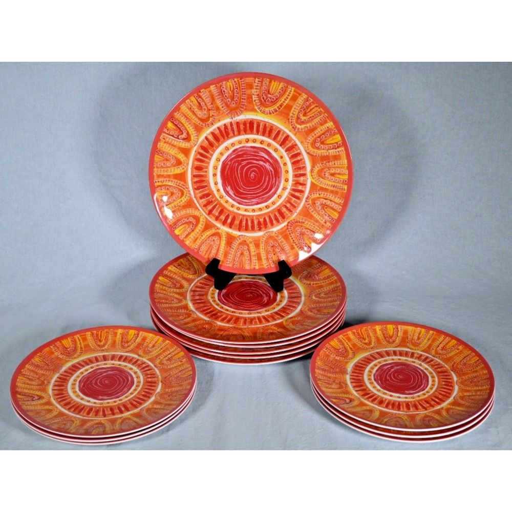 Set of 12 Certified International Tapas Melamine Dinner Salad Plates 11" 9"